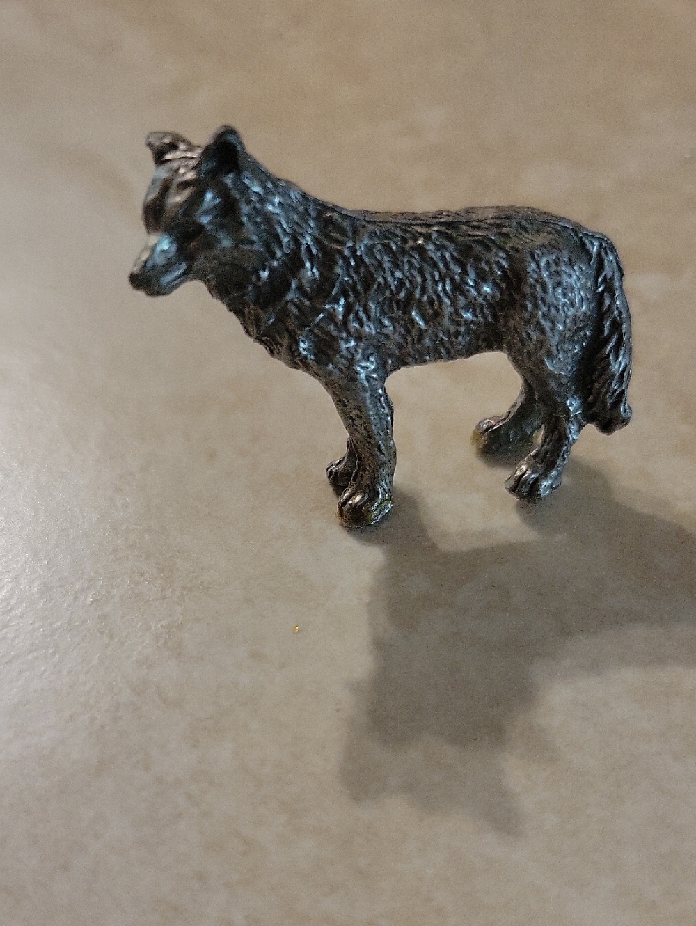 Pewter Wolf Figurine Sculpture